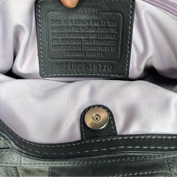 COACH MAGGIE MIA INLAID C LEATHER and SUEDE HOBO SHOULDER HANDBAG F1069-15770 - Picture 13 of 15